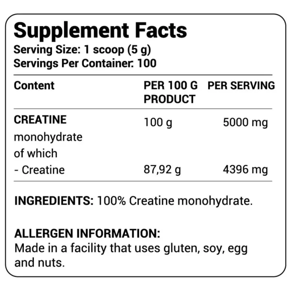 100% Creatine Monohydrate By Tesla Nutritions - Image 2