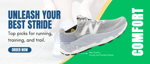 Wide selection of sport shoes for running, training, and trail, showcasing modern designs and vibrant colors.